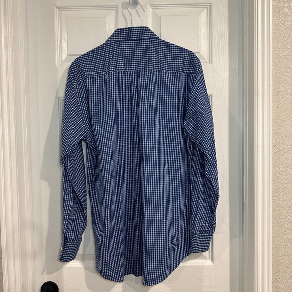 Peter Millar Shirt Mens Medium Blue Check Plaid Button Down Colorful - Picture 2 of 4